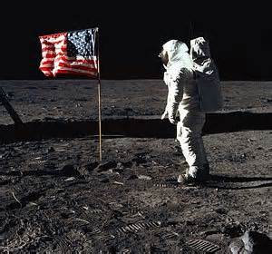 Neil Armstrong next to the American Flag on the lunar surface. (Photo Courtesy: Bing Images)