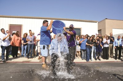Dr. Bob Taylor, superintendent of the Walnut Valley Unified School District took the ALS Ice Bucket Challenge on August 22. See the video at www.wvusd.k12.ca.us. (Photo Courtesy: Kelli Gile)
