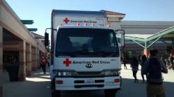 The American Red Cross vehicle/blood lab on the ERHS Campus (Photo By:  Emily Aguilar)