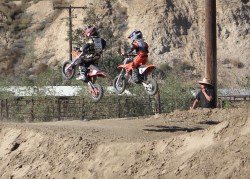  Mikey Wayne and Jett Lessing airborne. (Photo By: Kimberly Lessing)