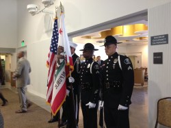 Photo By:  Sarah Sanchez  The Presentation of Colors was carried out by the Joint Honor Guard of the Chino Valley Fire District and Chino Police Department.