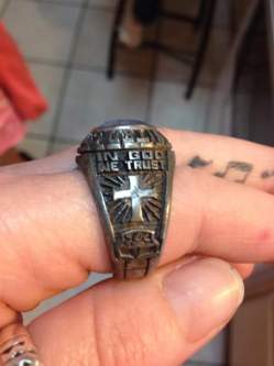 Photo Courtesy:  Rachel Farris Facebook  Photos of the U.S. Army ring found in South Dakota