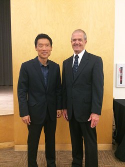 Photo By Sarah Sanchez New pastor Tim Park with Mark Hopper