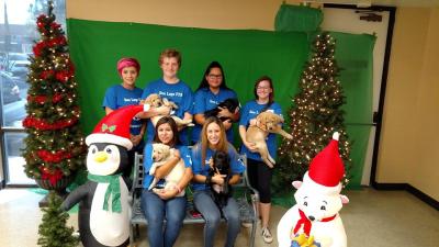 Photo Courtesy: CVUSD Don Lugo High School students take time out of puppy rearing for a holiday photo. 
