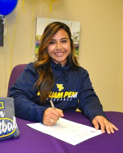 Photo courtesy: Kelli Gile Brahma Andrea Gonzalez commits to play softball at William Penn University. 